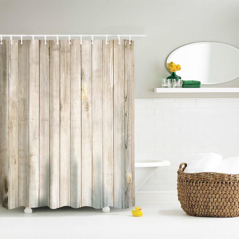 2018 Wood Door Polyester Shower Curtain Bathroom Curtain High