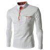 Chemise décontractée à manches longues pour hommes de la mode britannique - Blanc 2XL