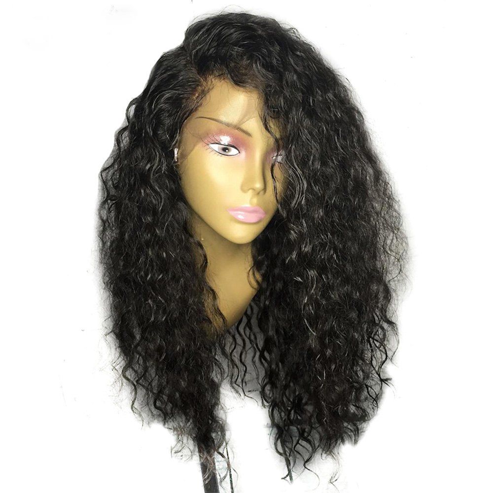 2018 Brazilian Jerry Curly Lace Front Wigs Bleached And Knots