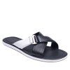 Chaussures de plage d'été Cool Feeling en cuir souple à la mode des sandales pour hommes - Blanc Noir 38