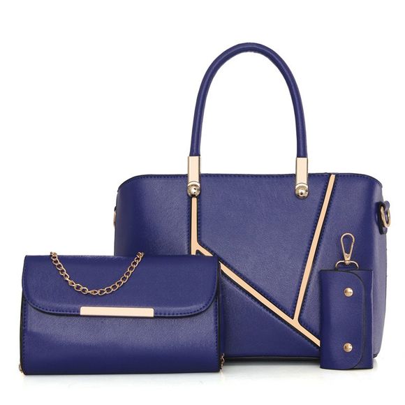 Fashion Hit couleur diagonale Cross Handbags - Bleu 
