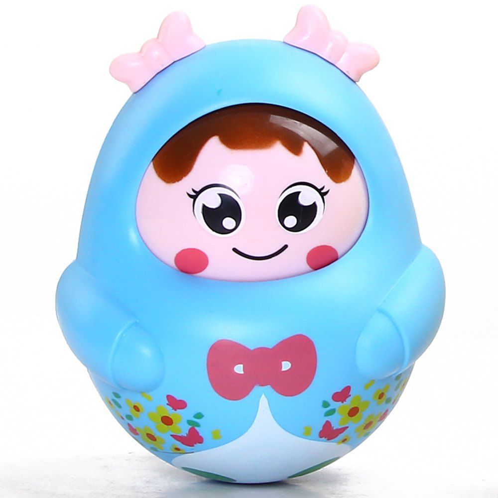 

Cartoon Girl Image Doll Roly-poly Intelligent Toy for Children, Blue