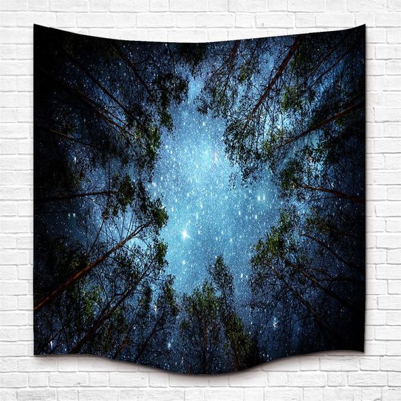 La forêt et ciel étoilé 3D impression numérique Home Wall Hanging Nature Art tissu tapisserie pour dortoir chambre salon - multicolore W230CMXL180CM