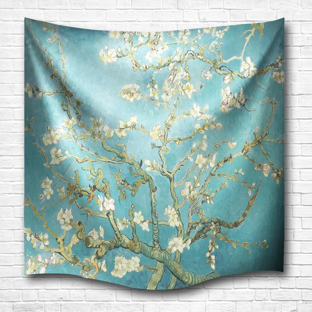 

Wintersweet 3D Digital Printing Home Wall Hanging Nature Art Fabric Tapestry for Dorm Bedroom Living Room Decorations, Colormix