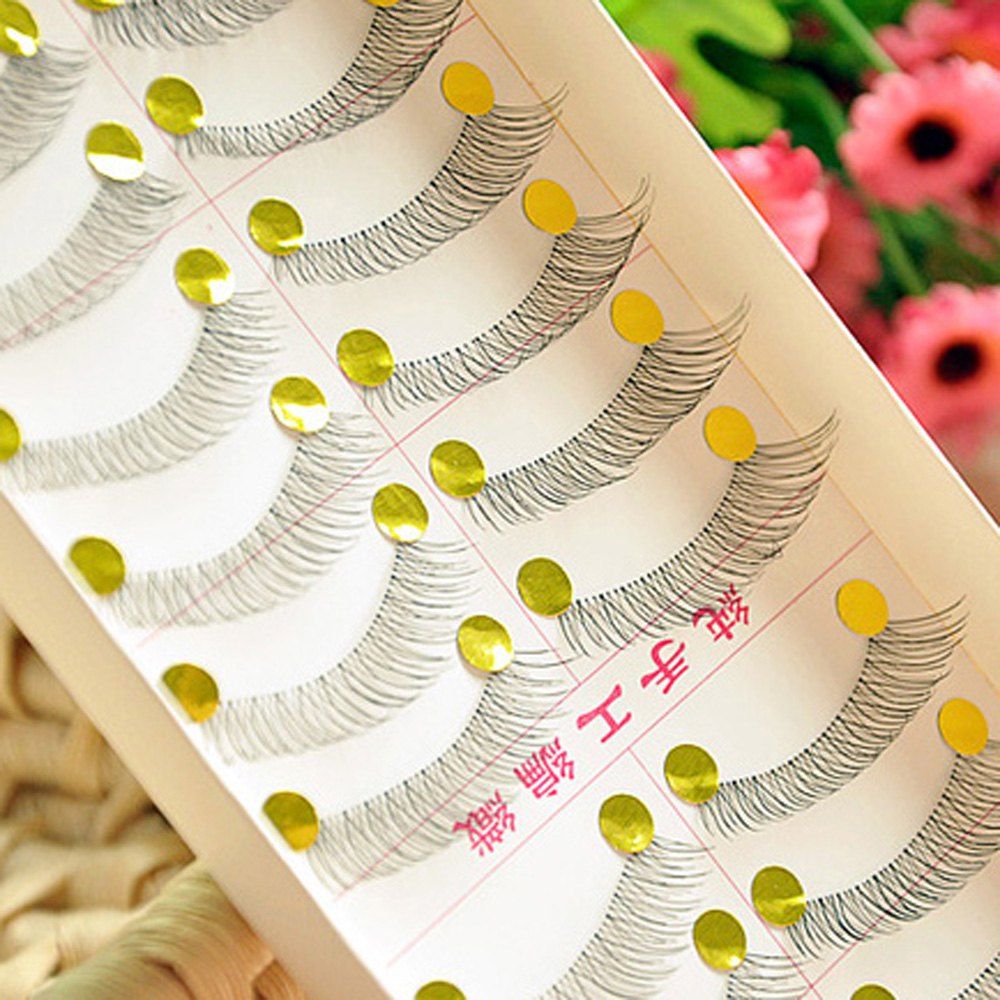 

10 Pair One Set Different Styles Fake Eyelashes Hand Made Charming Cross False Eyelashes, 1#
