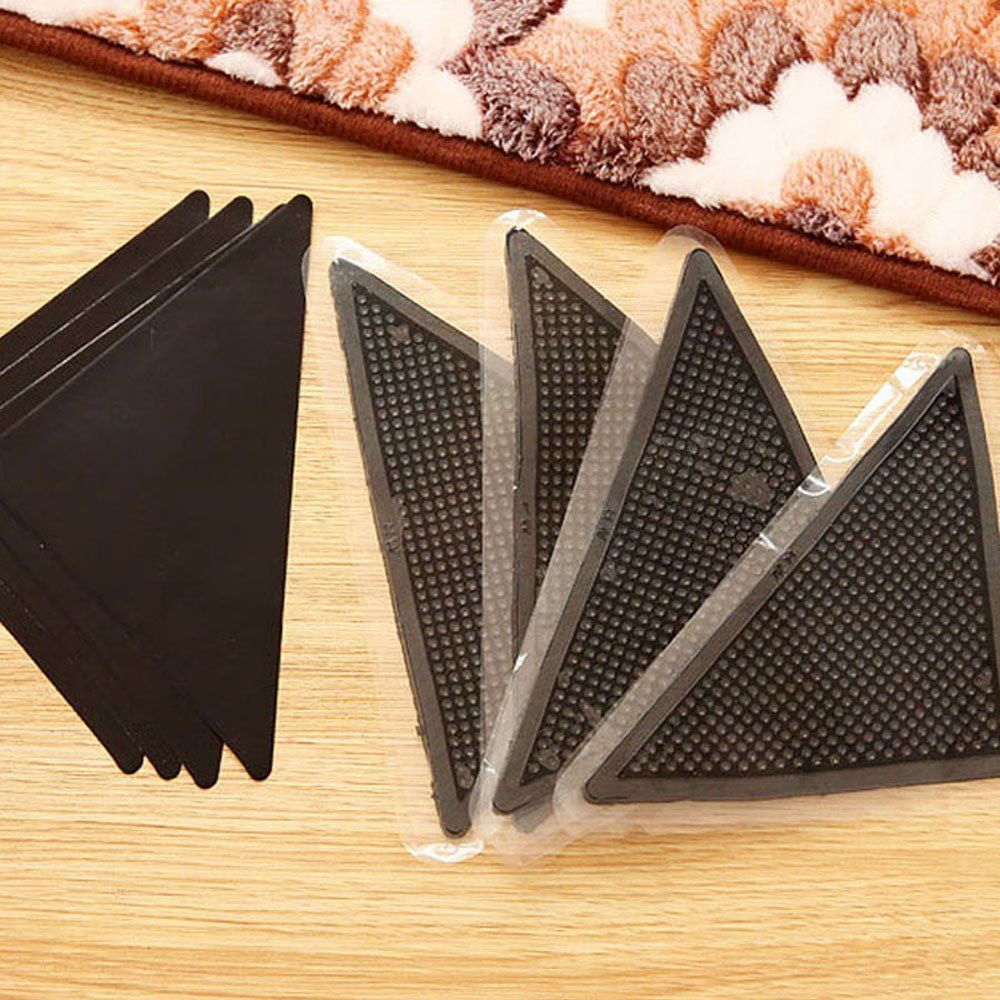 

Ruggies Carpet Non Slip Bath Mat Tri Sticker Anti Slip Shower Strips Flooring Safety Sticker Mat Pad Rug Carpet Mat, Black
