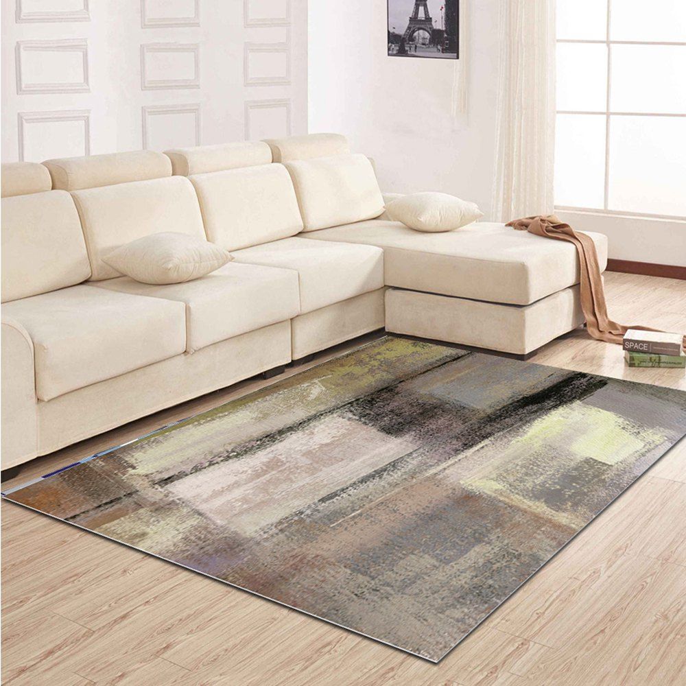 

Home Floor Mat Nordic Style Modern Vintage Pattern Rectangle Antiskid, Colormix