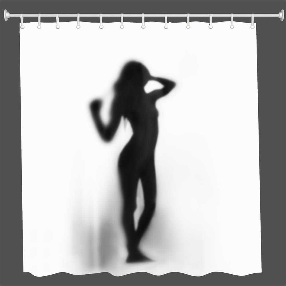 

Fuzzy Girl Polyester Shower Curtain Bathroom High Definition 3D Printing Water-Proof, Colormix
