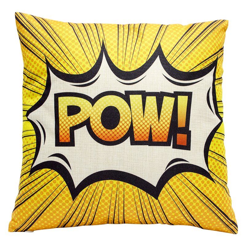 

Cartoon Format Linen Pillowcase Sofa Sit Car Lumbar Cushion Decoration Office, Orange