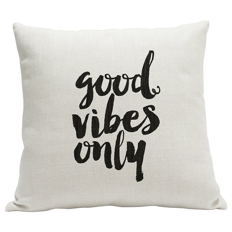 Simple Fresh Fashion English Word Heavy Cotton and Linen Printed Pillow Bed...