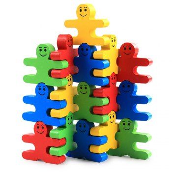 colorful balance villain blocks set cartoon puzzle stacking