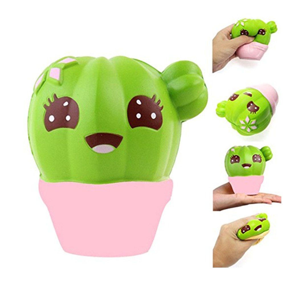 

Funny Squishies Cactus Slow Rising Toys Rainbow Jumbo Cream Scented Time Killer Squeeze Kid Toy Charm Gift, Pink