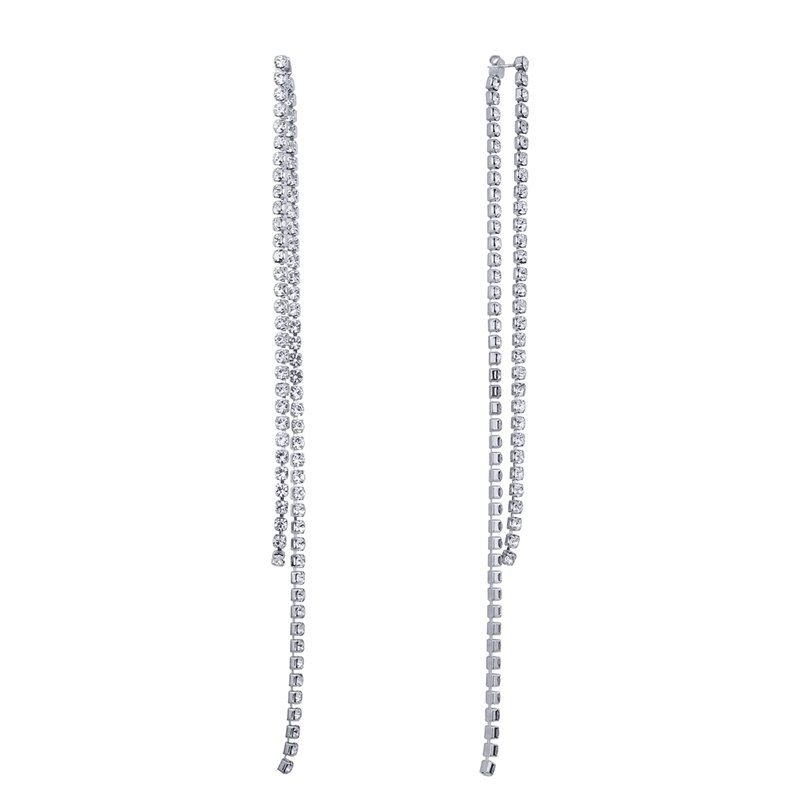

Claw Chain Double-layer Diamond Inserts Earrings, Silver