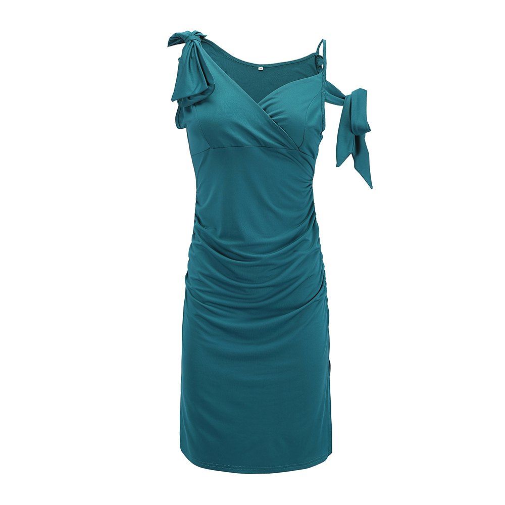 

Women Sexy Bow Night Club Dress, Green