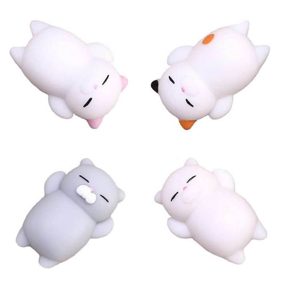 

Kawaii Cute Mini Cat Slow Rising Soft Squishy Stress Reliever Decompression Toy for Kids Fidget Toy Gift 4PCS, Colormix