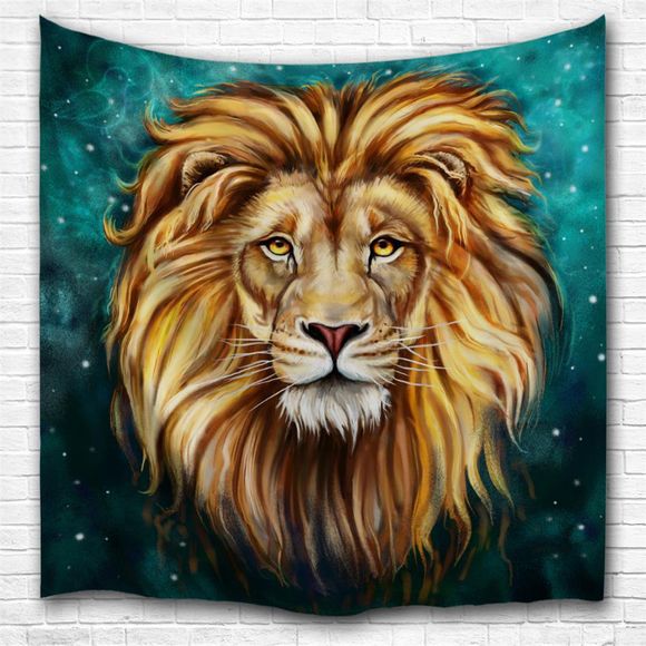 Vert Lion Roi 3D Impression Numérique Maison Mur Suspendu Nature Art Tissu Tapisserie pour Chambre Salon Décorations - multicolor W153CMXL102CM
