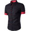 Chemise à manches courtes pour hommes Grille Routage Design Fashion Shirt - Noir L