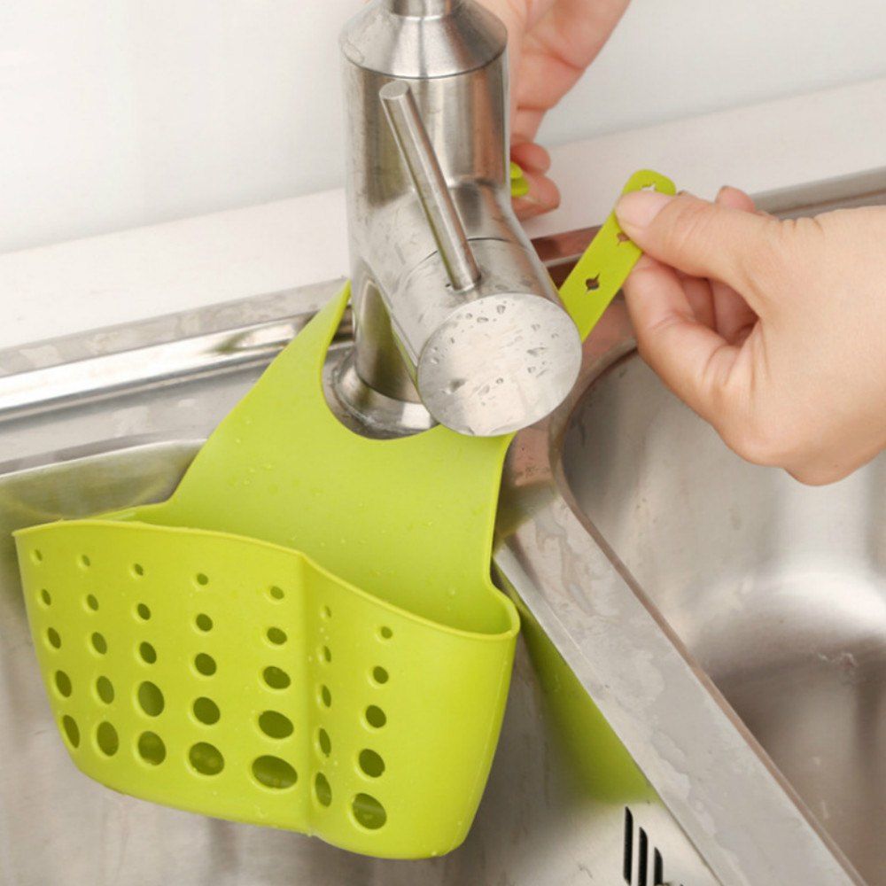 

Portable Home Kitchen Hanging Drain Bag Basket Storage Tools Sink Holder, Green