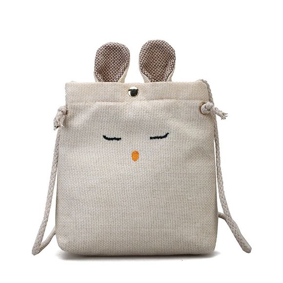 Sac à bandoulière pour femme Preppy Style Lovely Animal Design Bag - Blanc 