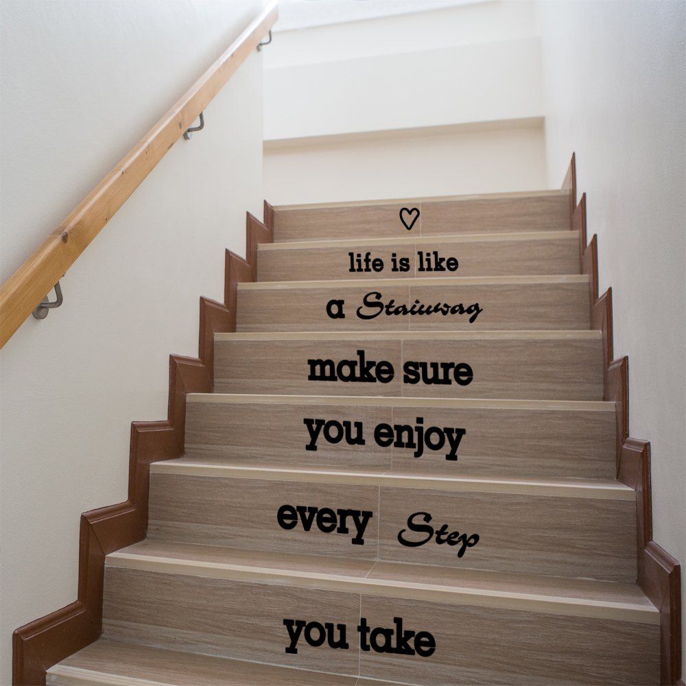 28 Off Citation Sticker Mural Escalier Decoratif Sticker En Noir Dresslily France