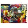 Moderne peint à la main abstraite coeur peinture à l'huile pointue sur toile salon décoration murale sans cadre - multicolore 24 X 48 INCH (60CM X 120CM)