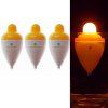 Sencart 3 PCS LED Pêche Lumineuse Tackle Flotteur Bouée Unités Flottabilité 60g + Batterie CR2032 - Jaune 