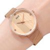 IEKE 88010 le grain vertical avec la montre à quartz en acier de dames de diamant de dames de mode - Or de Rose 