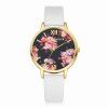Lvpai P086-G Femmes Mode Bracelet En Cuir Fleurs Cadran Montres À Quartz - Blanc 