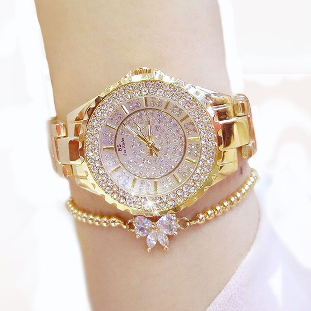 2018 Women Watches Luxury Brand New Geneva Ladies Quartz Rhinestone