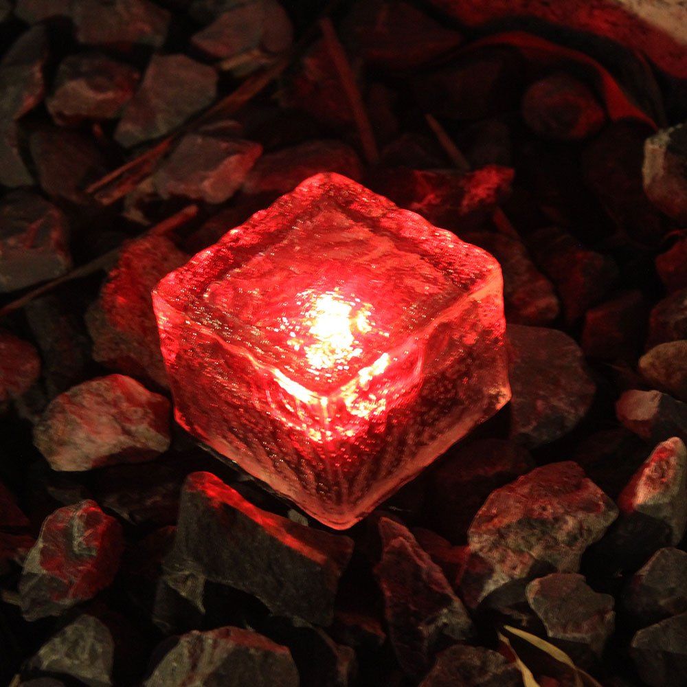 2018 1pcs Solar Lamp Glass Brick Ice Buried Lights Led Lighting 1pcs Solar Lamp Glass Brick Ice Buried Lights Led Lighting Outdoor Red