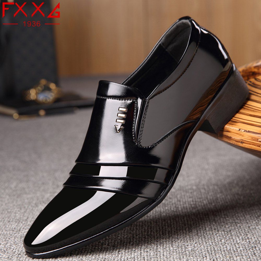 2018 Business Suit Leather Shoes Low Help BLACK In Formal Shoes Online ...