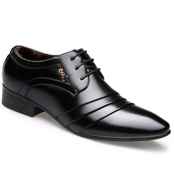 Chaussures d'affaires en cuir chaud en coton - Noir 43