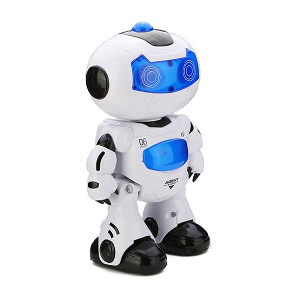 Électrique Intelligent Mignon Télécommandé Musical Danse Robot Promenade Éclaircissant Jouet - Blanc 