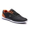 Men's Fashion Splicing and PU Leather Design Casual Shoes - BLACK 44