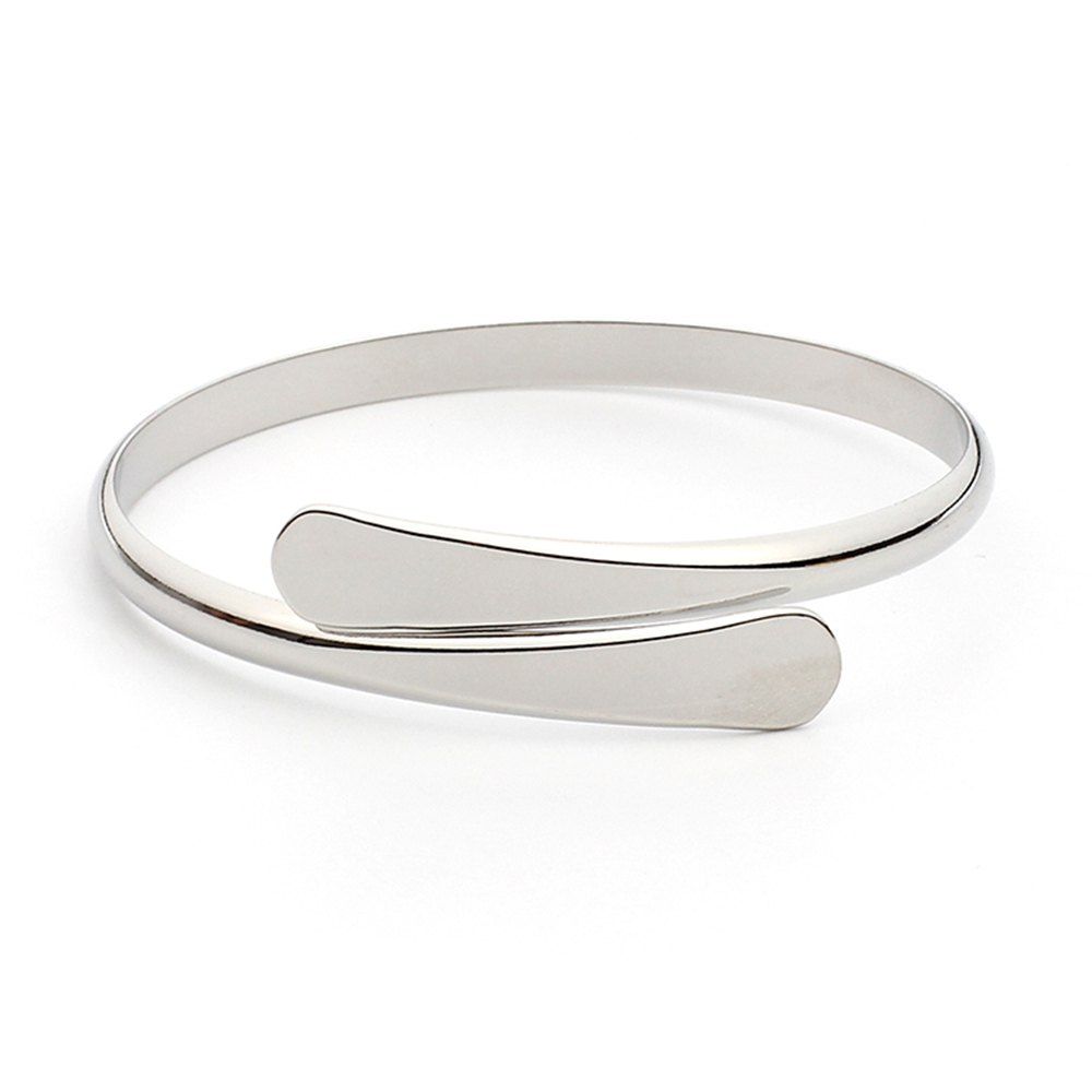 

Fashion Simple Big-name Jewelry Smooth Open Copper Bracelet, Silver