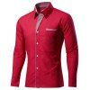 2018 chemises de couleur unie à manches longues en coton pour hommes - Rouge vineux M