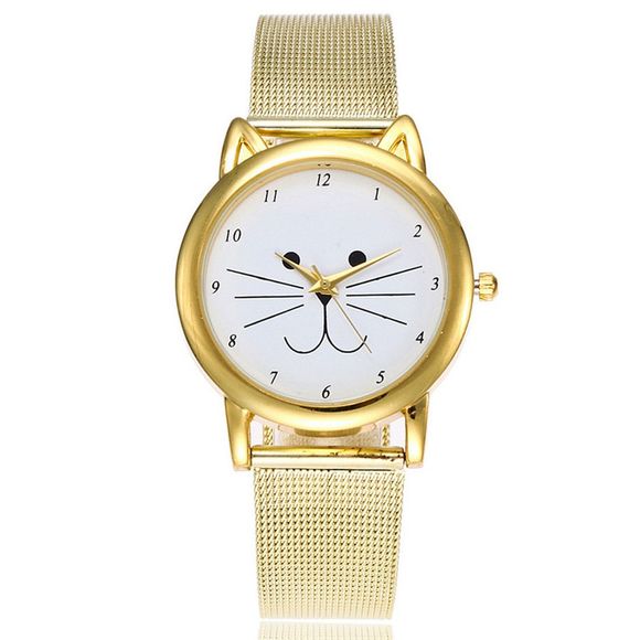 Les femmes adorable chat motif personnalisé doux élégant montre accessoire - d'or 