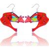 Animal Happy Prairie Cartoon Series Series girafe Boucles d'oreilles pour les femmes - Rouge 