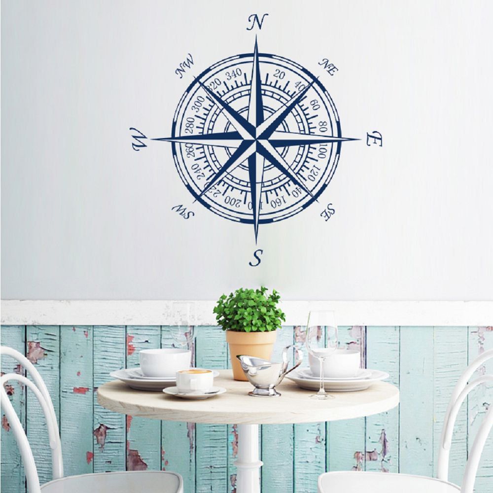 Dsu Compass Nautical Compass Rose Wall Art Stickers Decals Home Diy Decoration Wall Mural Removable Bedroom Decor Wall D