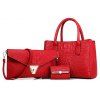 Ensemble de sacs à main pour femmes Ensemble de sacs à texture multi-usages - Rouge 