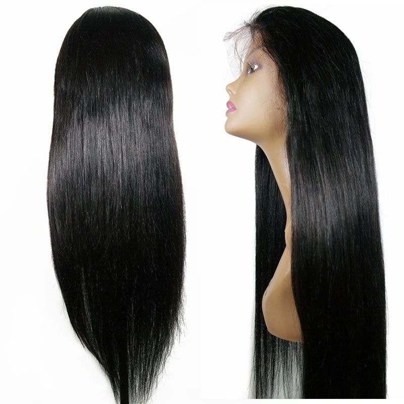 

Long Straight Hair Synthetic Lace Front Wigs Natural Black Color Heat Resistant for Beauty Women