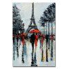 Peint à la main Résumé Tour Eiffel Rainy Lanscape Peinture à l'huile sur Toile Salon Maison Mur Décor - GRIS 24 X 36 INCH (60CM X 90CM)