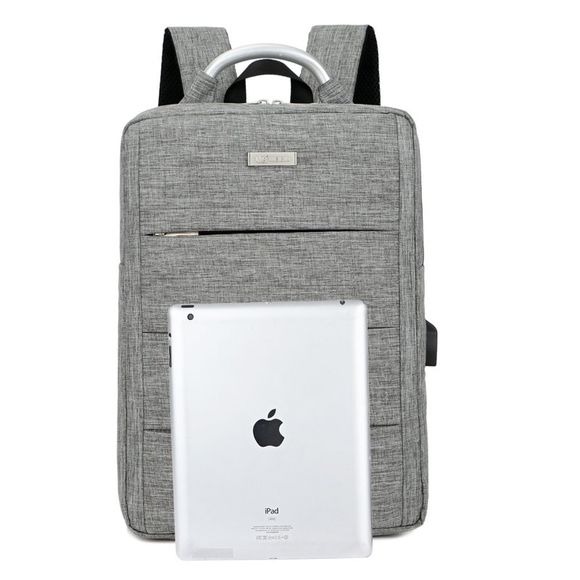 Sac rechargeable de sac à dos d'ordinateur portable de sac à dos d'ordinateur portable d'hommes d'hommes sacs à dos multifonctionnels de sac de 15,6 pouces - Gris 