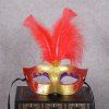 Nouveau Masque de Masque de Partie Halloween Masque de Plume de Noël Mode Femmes Sexy Demi Masque Masqué - Rouge 