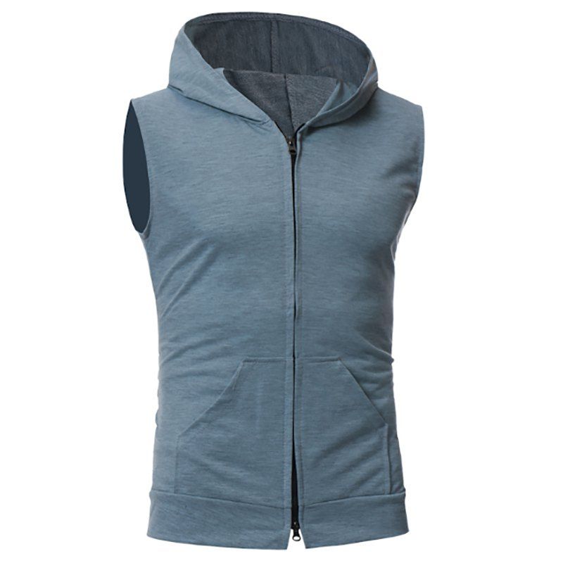

New Men's Simple Candy-Colored Sport Vest, Light gray