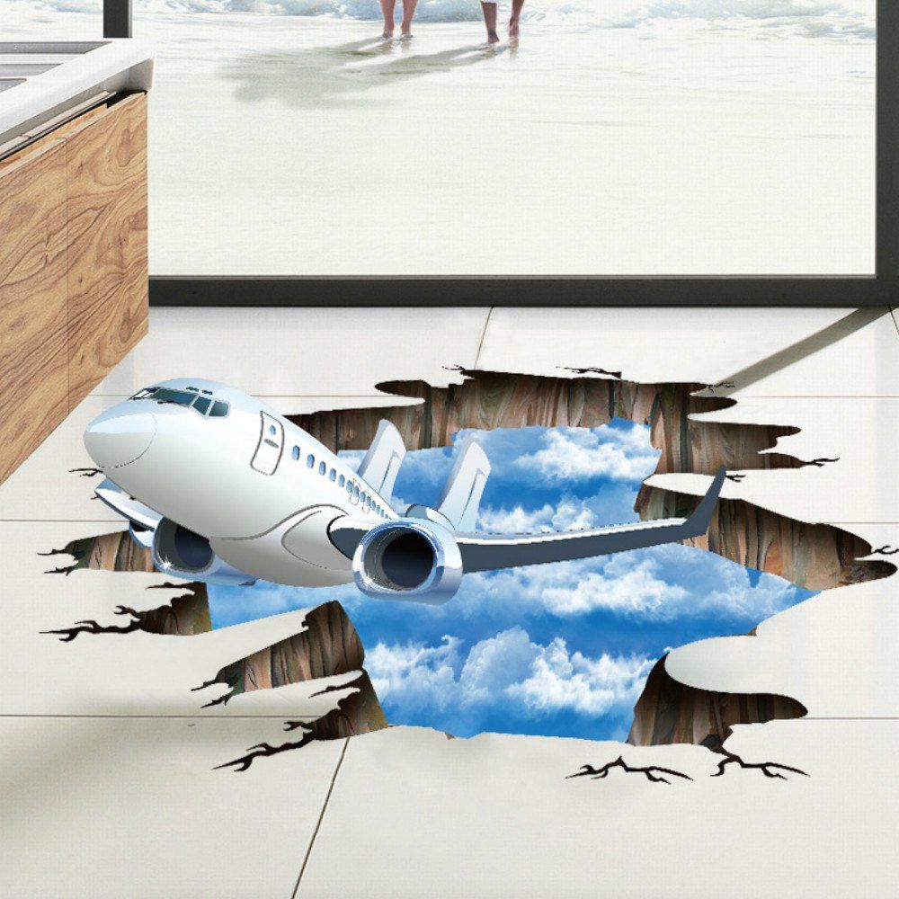 

Home Decoration Art 3D Decals Living Room Floor Stickers, White