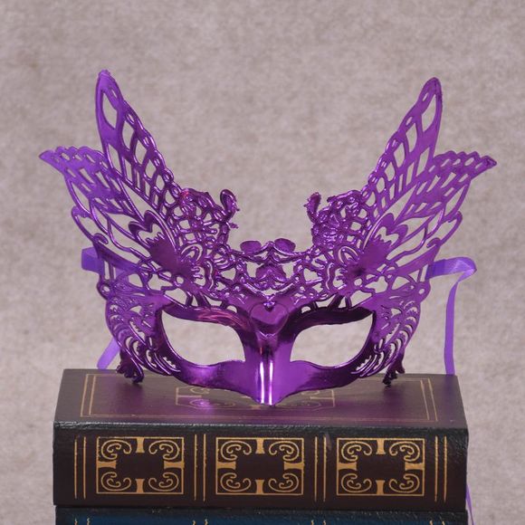 Sexy Femmes Filles Masque Pour Les Yeux Placage Creux Aigle Demi Visage Masque Bar Discothèque Masque Danse Parti Fournitures - Pourpre 