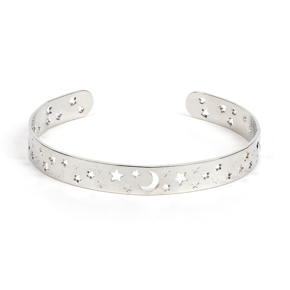 

Openwork Star Opening Copper Bracelet Natural Jewelry, Silver
