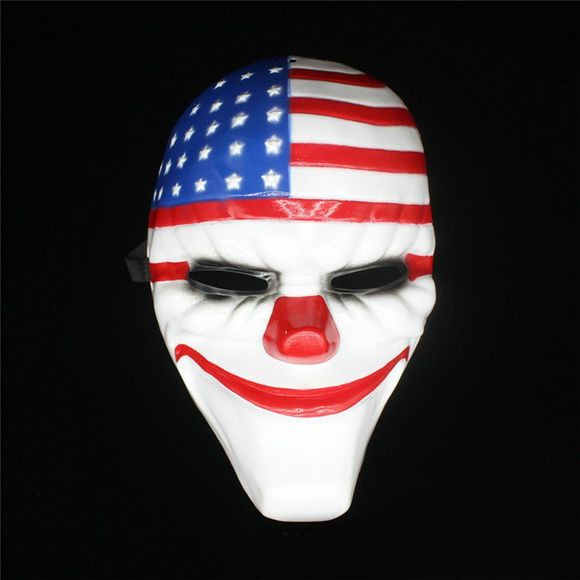 Halloween Masque d'horreur Payday Masque Plastique Old Head Clown Drapeau Mascarade Fournitures - Couleur 