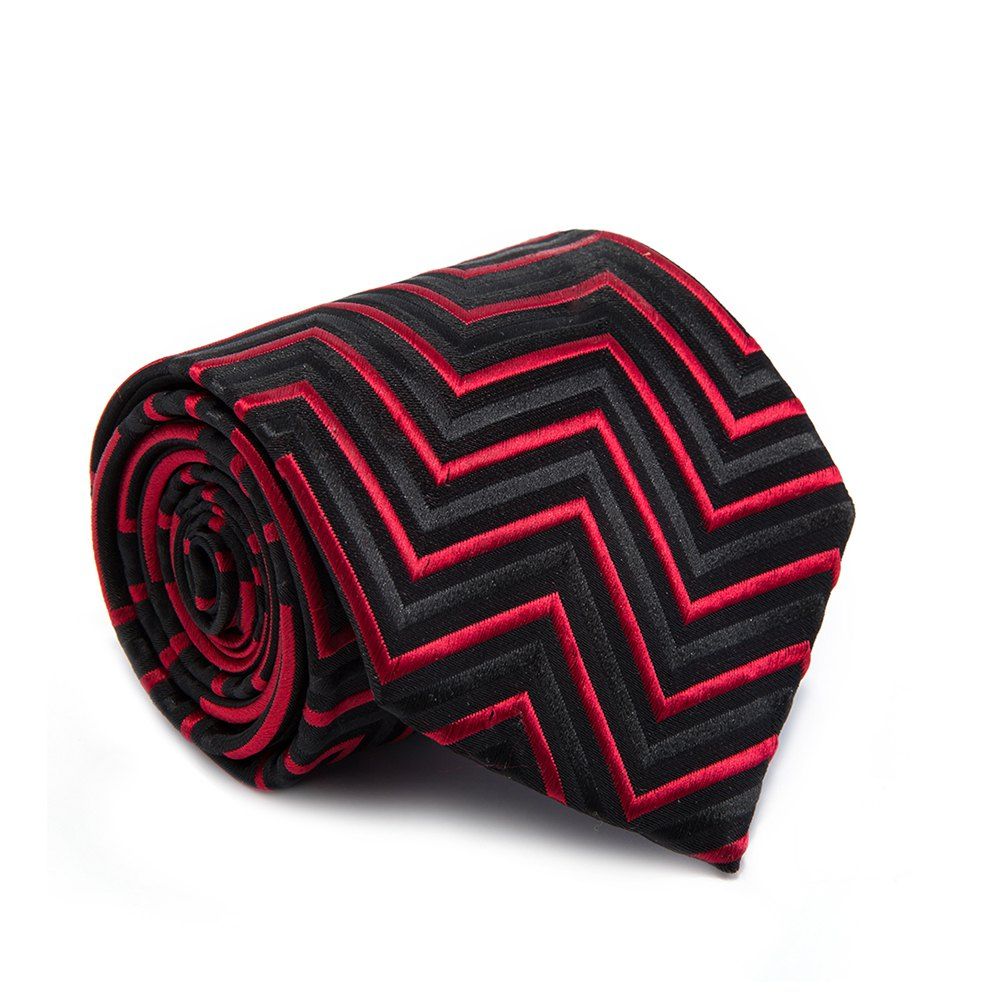 

New Fashion Men Wave Business Casual Tie Color Block Creative Design Necktie Accessory, Wave pattern